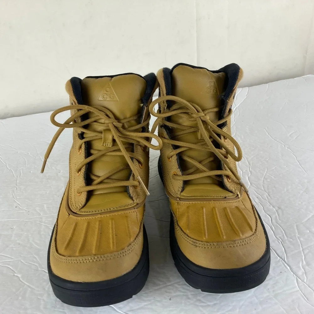 Nike ACG Woodside 2 Boys Kids 3Y Brown Leather Waterproof Boots Hiking Rain Snow